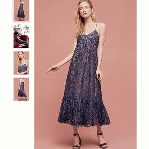Anthropologie Celestial Lace Maxi Dress, Size 16, EUC